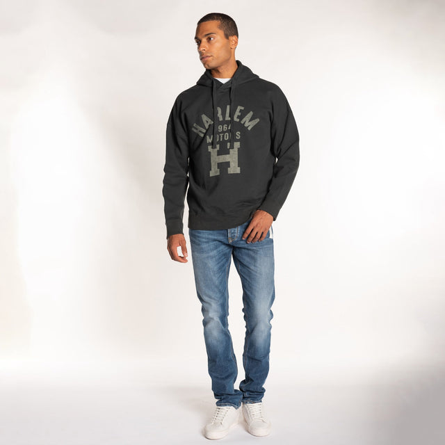 MAN'S DIAGONAL HOODED SWEATSHIRT - GARMENT DYED - Bowery NYC