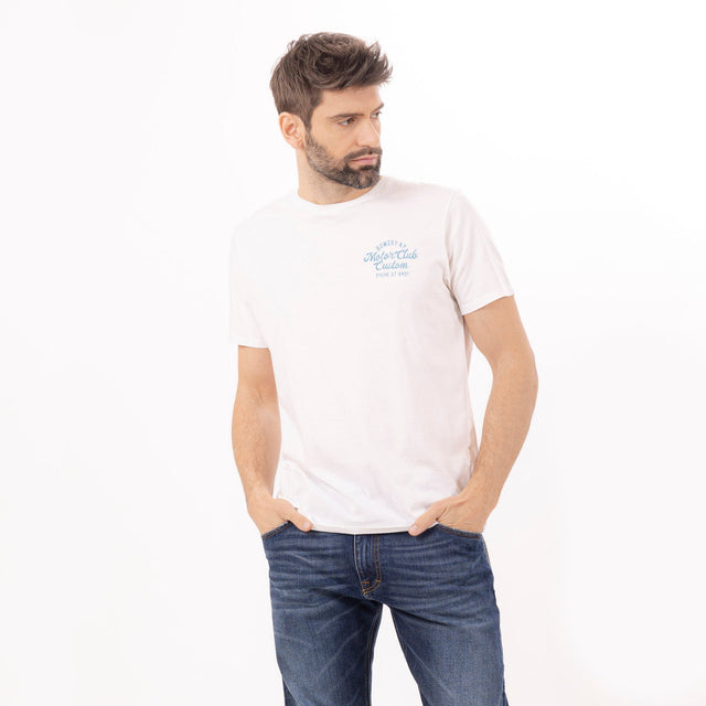 MAN'S CREWNECK "MOTOR CLUB CUSTOM" SHORT SLEEVE T-SHIRT - VINTAGE JERSEY