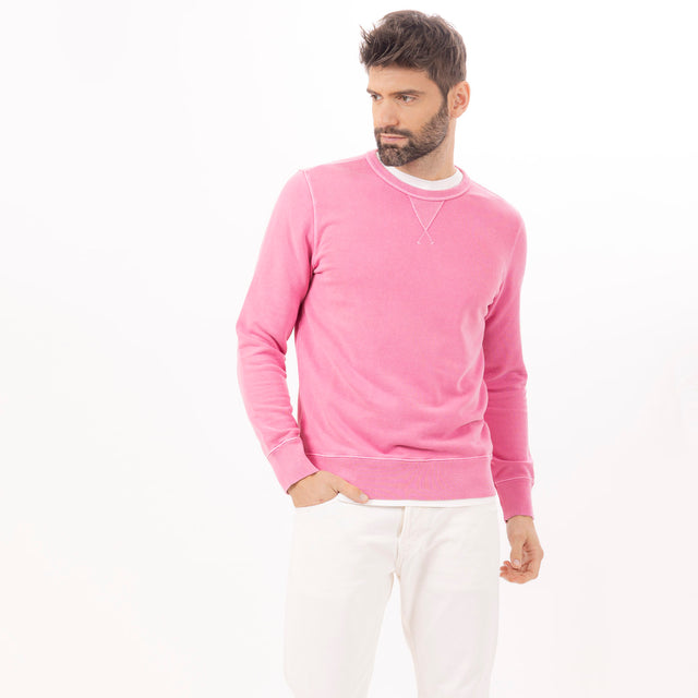 MAN'S ESSENTIAL CREWNECK COMBED FLEECE - GARMENT DYED - Bowery NYC