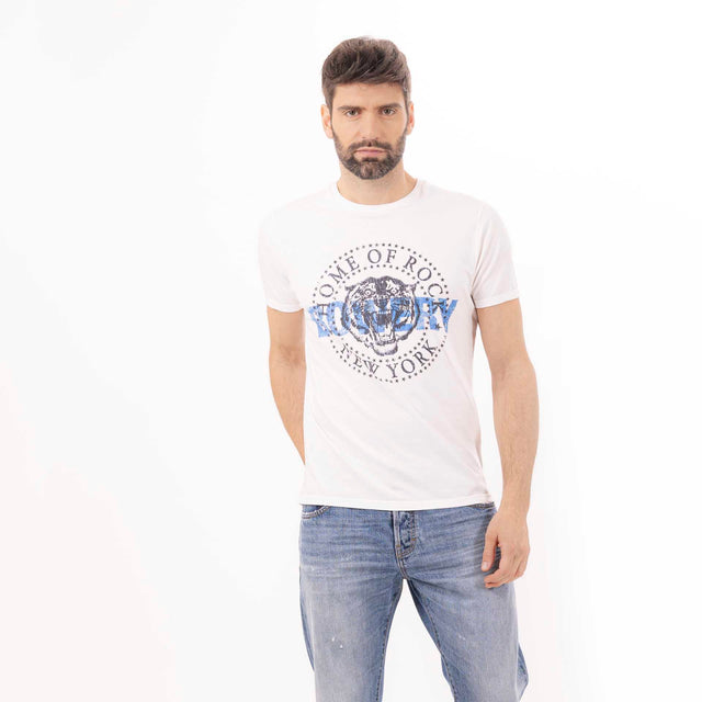 MAN'S "HOME OF ROCK" CREWNECK SHORT SLEEVE T-SHIRT - VINTAGE JERSEY - Bowery NYC
