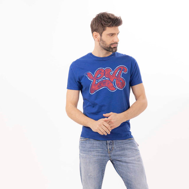 MAN'S "LA" CREWNECK SHORT SLEEVE T-SHIRT - VINTAGE JERSEY - Bowery NYC
