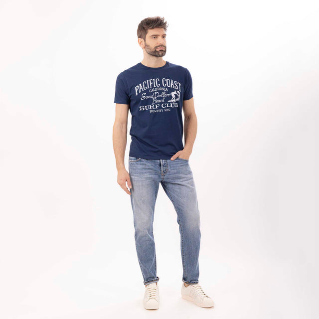 MAN'S "PACIFIC COAST" CREWNECK SHORT SLEEVE T-SHIRT - VINTAGE JERSEY