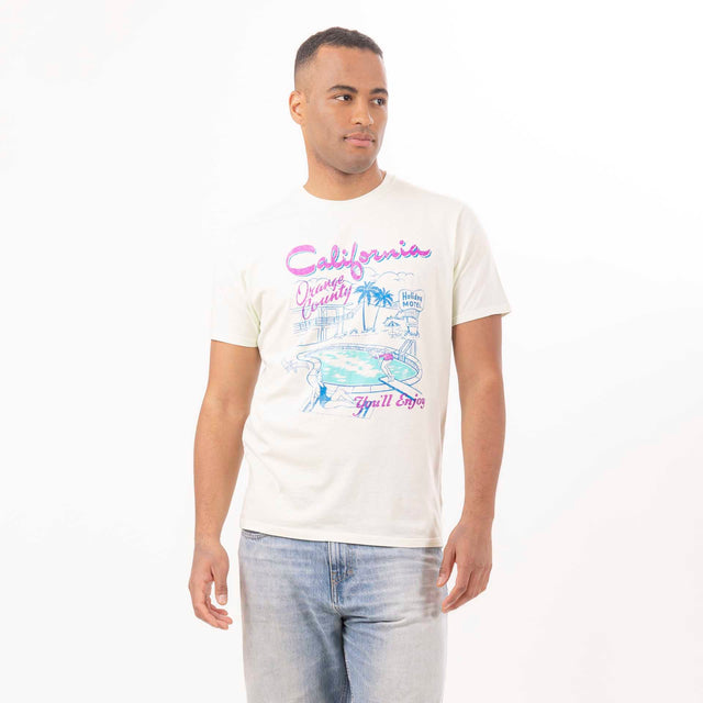 MAN'S "CALIFORNIA" CREWNECK SHORT SLEEVE T-SHIRT - VINTAGE JERSEY
