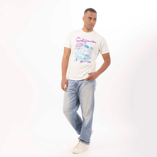 MAN'S "CALIFORNIA" CREWNECK SHORT SLEEVE T-SHIRT - VINTAGE JERSEY