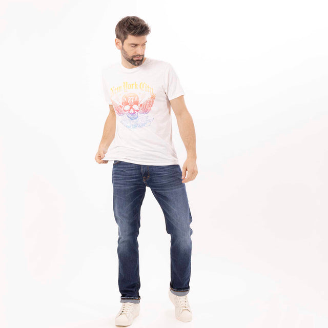 MAN'S "NEW YORK CITY" CREWNECK SHORT SLEEVE T-SHIRT - SLUB JERSEY - Bowery NYC