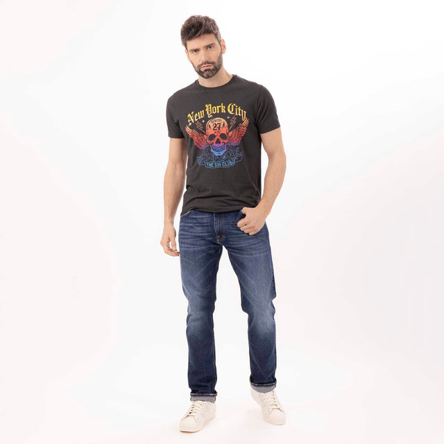 MAN'S "NEW YORK CITY" CREWNECK SHORT SLEEVE T-SHIRT - SLUB JERSEY - Bowery NYC