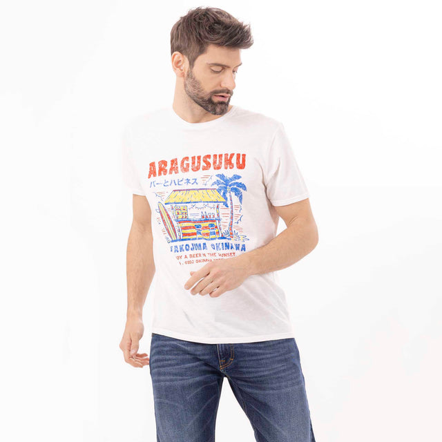 MAN'S "ARAGUSUKU" CREWNECK SHORT SLEEVE T-SHIRT - SLUB JERSEY - Bowery NYC