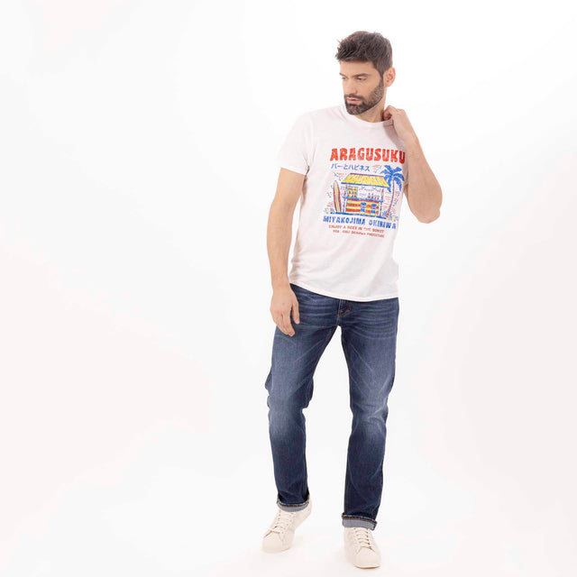 MAN'S "ARAGUSUKU" CREWNECK SHORT SLEEVE T-SHIRT - SLUB JERSEY - Bowery NYC