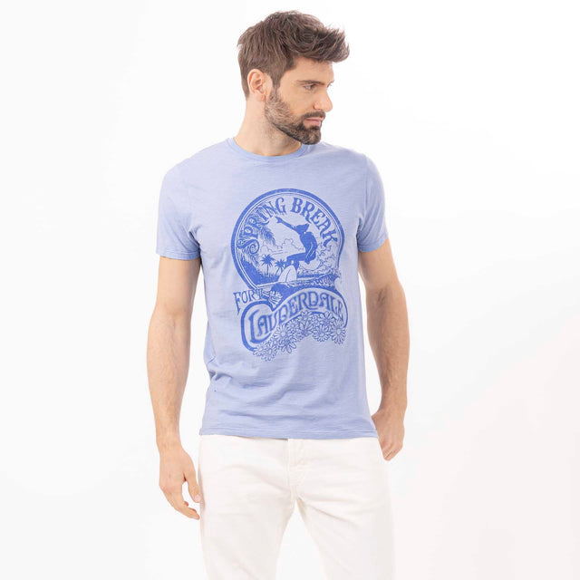 MAN'S "SPRING BREAK" CREWNECK SHORT SLEEVE T-SHIRT - SLUB JERSEY - Bowery NYC