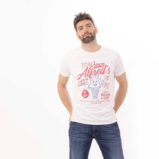 MAN'S "ALFRED'S" CREWNECK SHORT SLEEVE T-SHIRT - SLUB JERSEY
