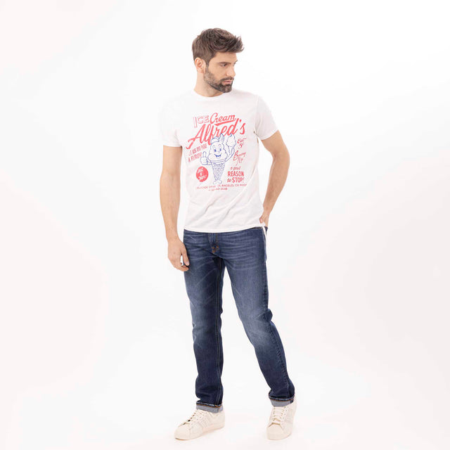 MAN'S "ALFRED'S" CREWNECK SHORT SLEEVE T-SHIRT - SLUB JERSEY