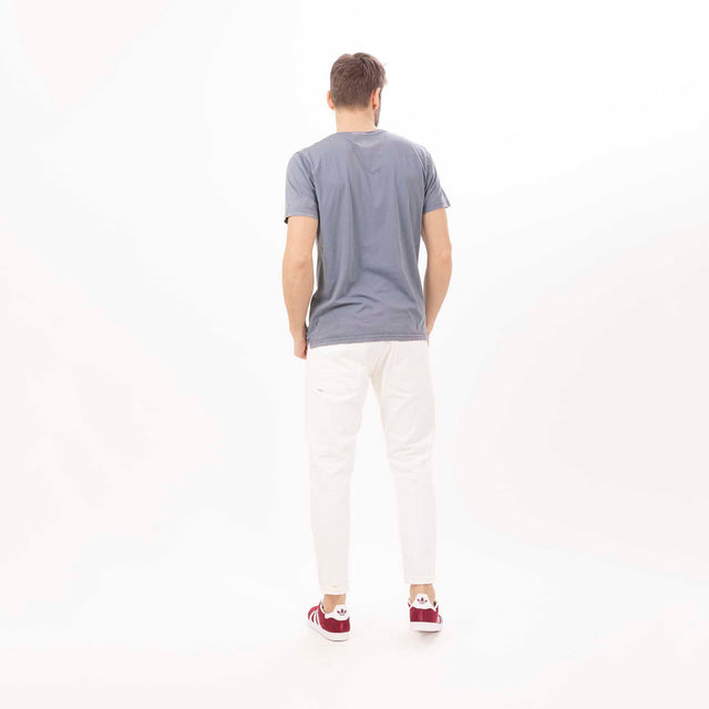 MAN'S "NEW YORK" CREWNECK SHORT SLEEVE T-SHIRT W/ SIDE SLITS- VINTAGE JERSEY - Bowery NYC