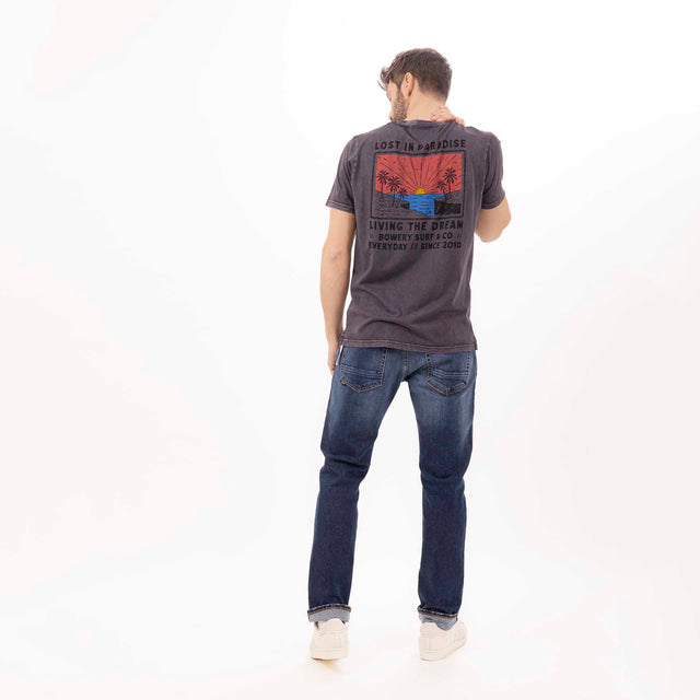 MAN'S "LOST IN PARADISE" CREWNECK SHORT SLEEVE T-SHIRT - VINTAGE JERSEY - Bowery NYC