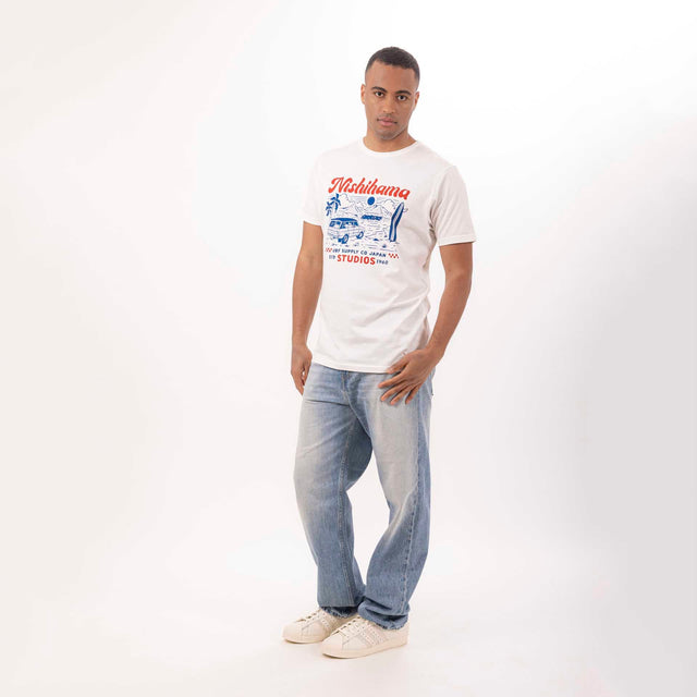 MAN'S "NISHIHAMA" CREWNECK SHORT SLEEVE T-SHIRT - VINTAGE JERSEY - Bowery NYC