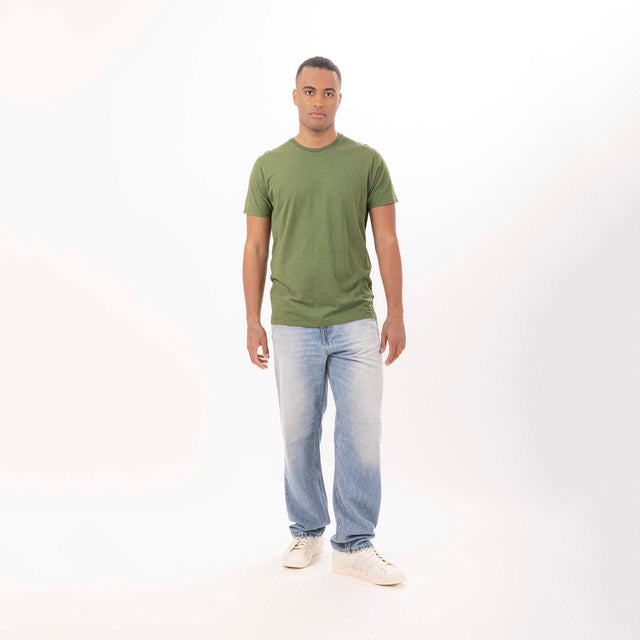 MAN'S ESSENTIAL CREWNECK SHORT SLEEVE T-SHIRT - SLUB JERSEY - Bowery NYC