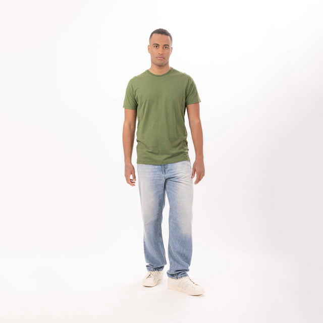 MAN'S ESSENTIAL CREWNECK SHORT SLEEVE T-SHIRT - SLUB JERSEY - Bowery NYC