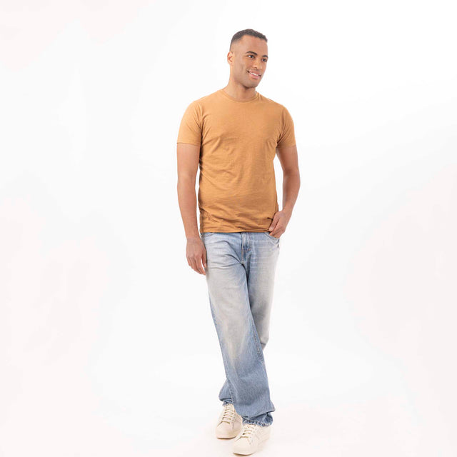 MAN'S ESSENTIAL CREWNECK SHORT SLEEVE T-SHIRT - SLUB JERSEY - Bowery NYC