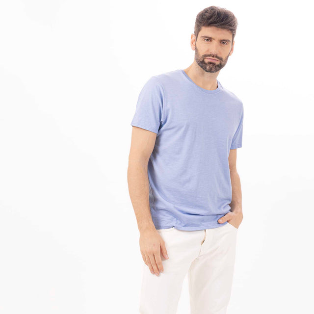 MAN'S ESSENTIAL CREWNECK SHORT SLEEVE T-SHIRT - SLUB JERSEY - Bowery NYC