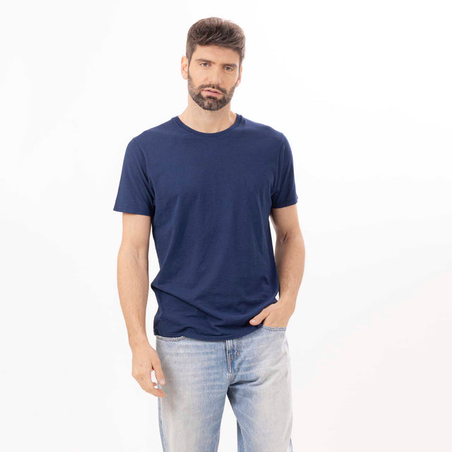 MAN'S ESSENTIAL CREWNECK SHORT SLEEVE T-SHIRT - SLUB JERSEY - Bowery NYC