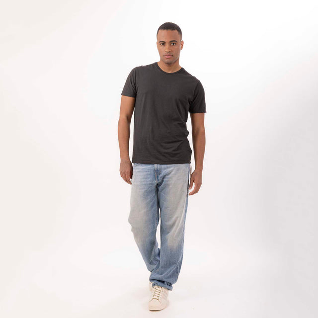 MAN'S ESSENTIAL CREWNECK SHORT SLEEVE T-SHIRT - SLUB JERSEY - Bowery NYC