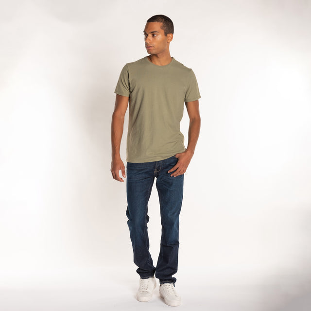 MAN'S ESSENTIAL CREWNECK SHORT SLEEVE T-SHIRT - SLUB JERSEY - Bowery NYC