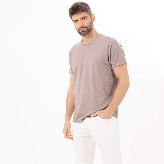 MAN'S ESSENTIAL CREWNECK SHORT SLEEVE T-SHIRT - SLUB JERSEY - Bowery NYC