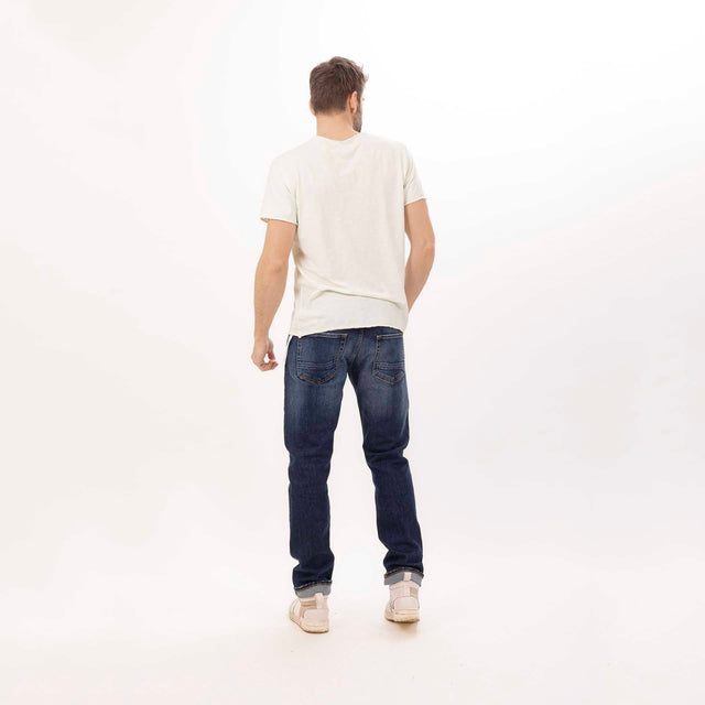MAN'S ESSENTIAL CREWNECK SHORT SLEEVE T-SHIRT RAW HEM DETAILS - SLUB JERSEY