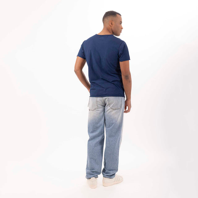 MAN'S ESSENTIAL CREWNECK SHORT SLEEVE T-SHIRT RAW HEM DETAILS - SLUB JERSEY