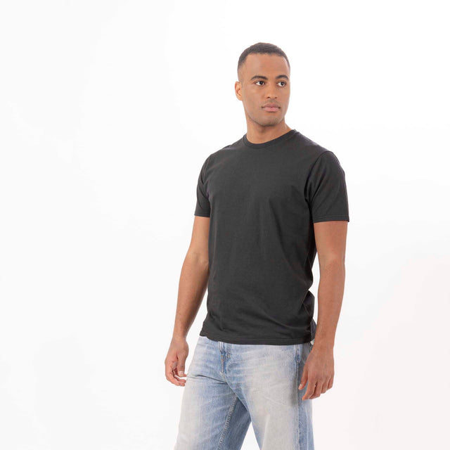 MAN'S ESSENTIAL CREWNECK SHORT SLEEVE T-SHIRT - VINTAGE JERSEY - Bowery NYC