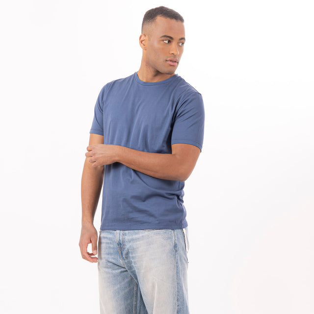 MAN'S ESSENTIAL CREWNECK SHORT SLEEVE T-SHIRT - MAKO JERSEY - Bowery NYC