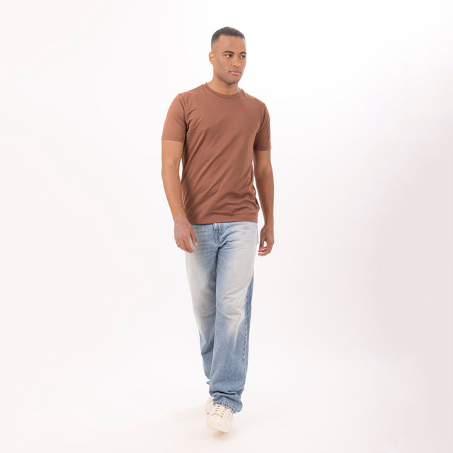 MAN'S ESSENTIAL CREWNECK SHORT SLEEVE T-SHIRT - MAKO JERSEY - Bowery NYC