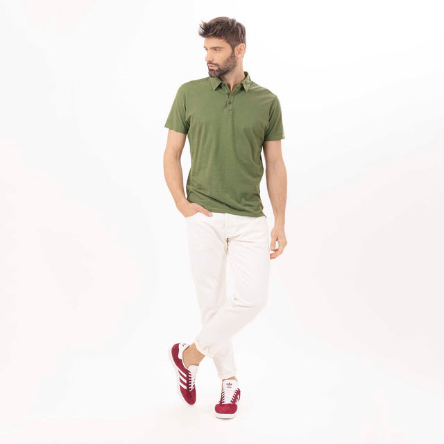 MAN'S ESSENTIAL SHORT SLEEVE POLO - SLUB JERSEY - Bowery NYC