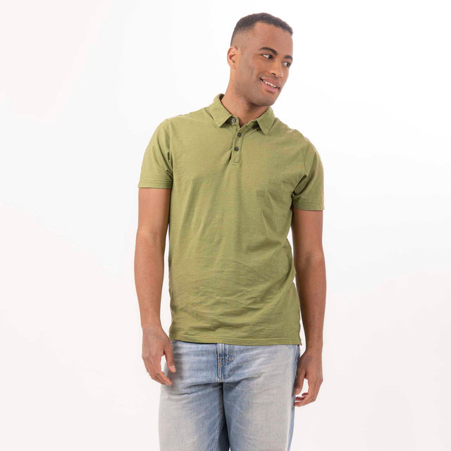 MAN'S ESSENTIAL SHORT SLEEVE POLO - SLUB JERSEY - Bowery NYC