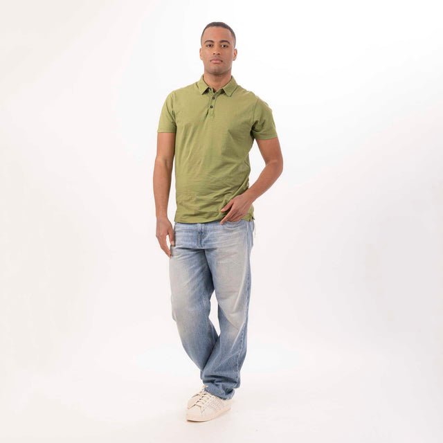MAN'S ESSENTIAL SHORT SLEEVE POLO - SLUB JERSEY - Bowery NYC