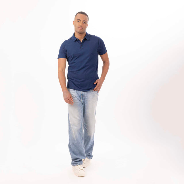 MAN'S ESSENTIAL SHORT SLEEVE POLO - SLUB JERSEY - Bowery NYC