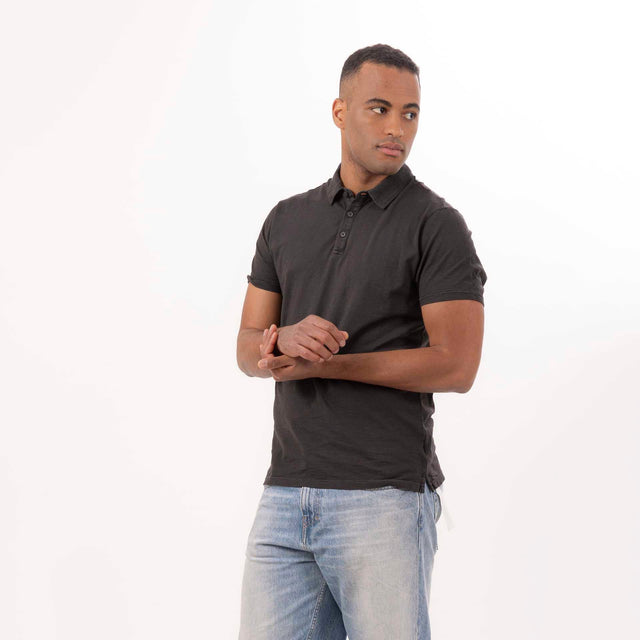 MAN'S ESSENTIAL SHORT SLEEVE POLO - SLUB JERSEY - Bowery NYC