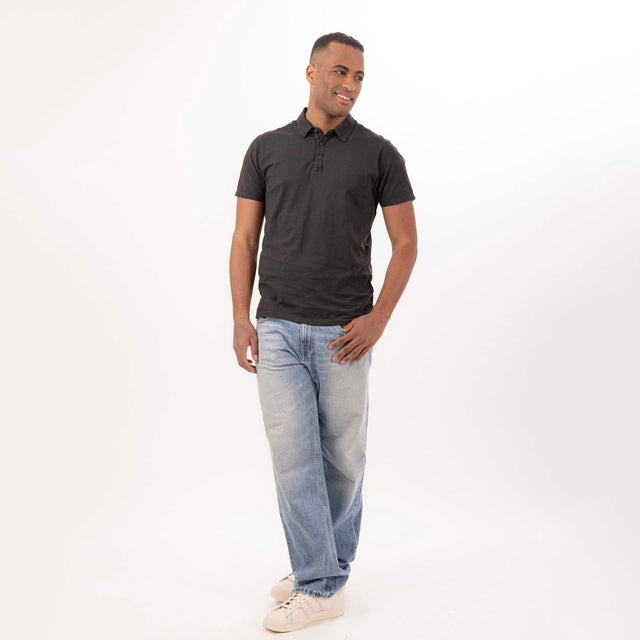 MAN'S ESSENTIAL SHORT SLEEVE POLO - SLUB JERSEY - Bowery NYC