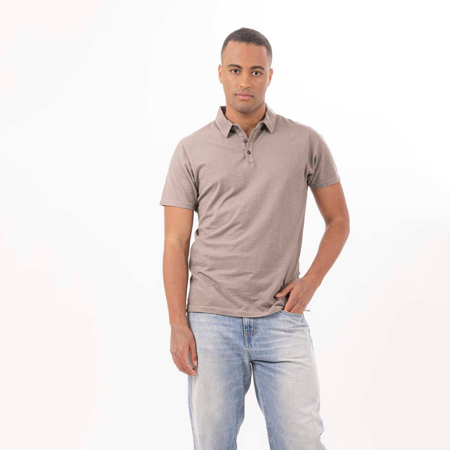 MAN'S ESSENTIAL SHORT SLEEVE POLO - SLUB JERSEY - Bowery NYC