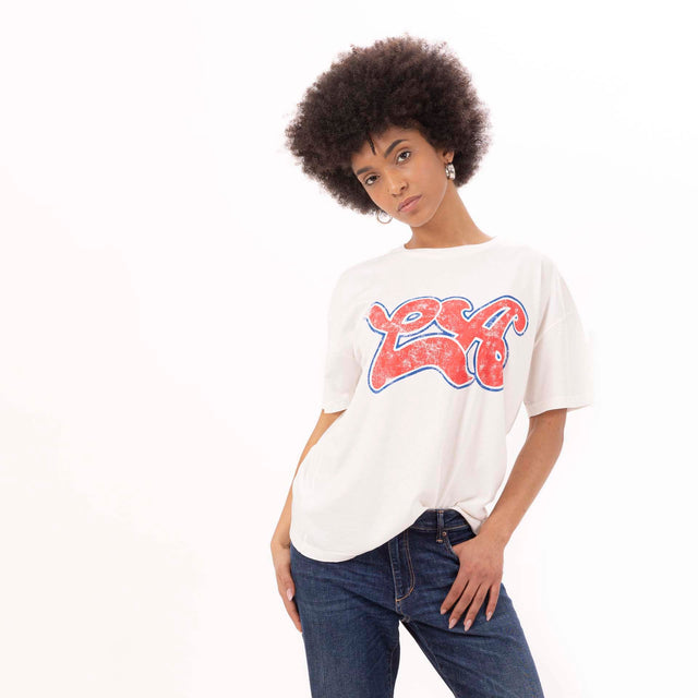 WOMEN'S "LA" CREWNECK BOY FIT T-SHIRT - VINTAGE JERSEY - Bowery NYC
