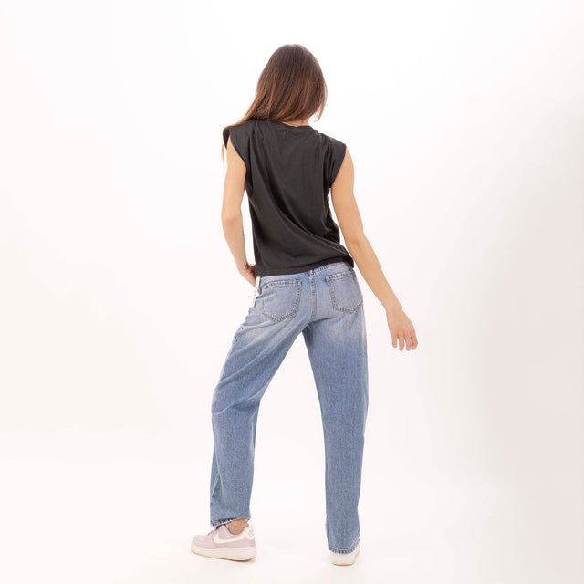 WOMEN'S "NEW YORK JAM" CREWNECK PUFF SHOULDER T-SHIRT - VINTAGE JERSEY