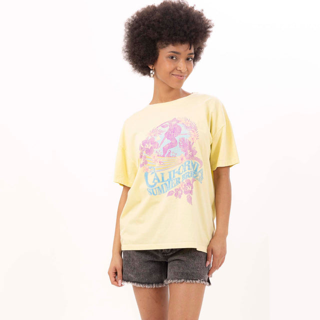 WOMEN'S "CALIFORNIA" CREWNECK BOY FIT T-SHIRT- VINTAGE JERSEY - Bowery NYC