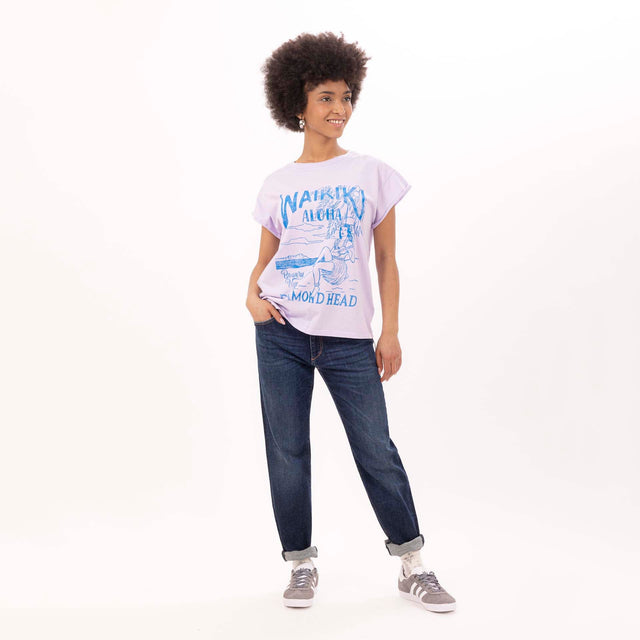 WOMEN'S "WAIKIKI" CREWNECK BOXY T-SHIRT- VINTAGE JERSEY - Bowery NYC