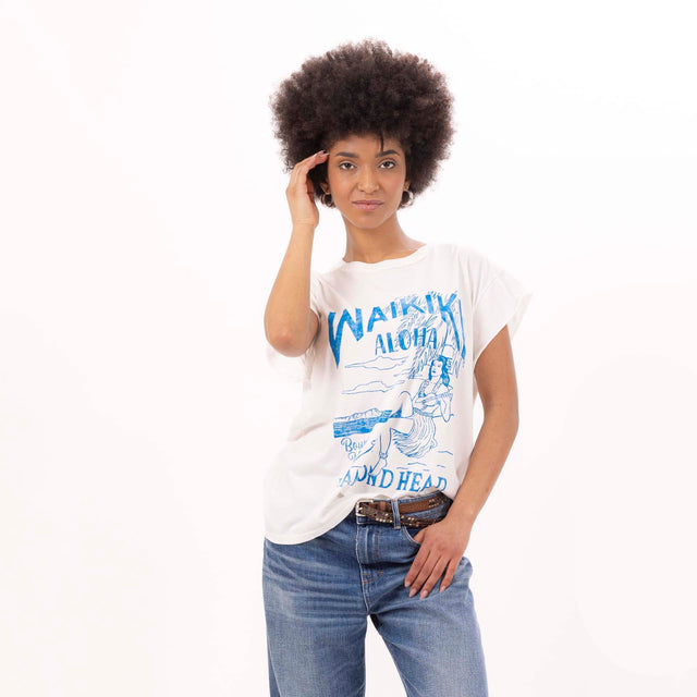 WOMEN'S "WAIKIKI" CREWNECK BOXY T-SHIRT- VINTAGE JERSEY - Bowery NYC