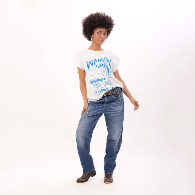 WOMEN'S "WAIKIKI" CREWNECK BOXY T-SHIRT- VINTAGE JERSEY - Bowery NYC