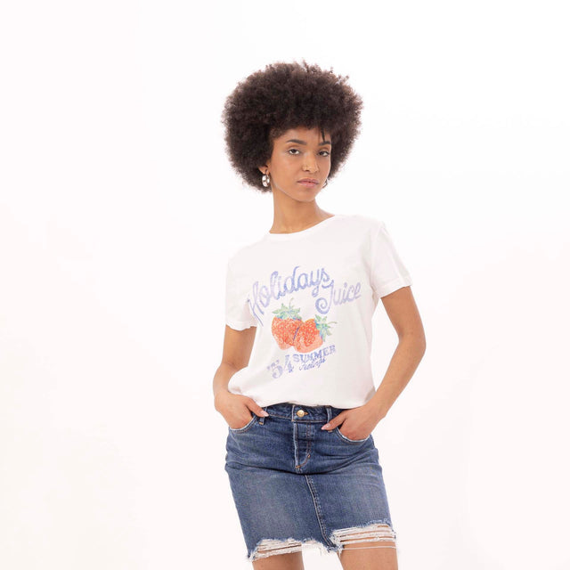 WOMEN'S "HOLIDAYS JUICE" CREWNECK SLIM FIT T-SHIRT - VINTAGE JERSEY