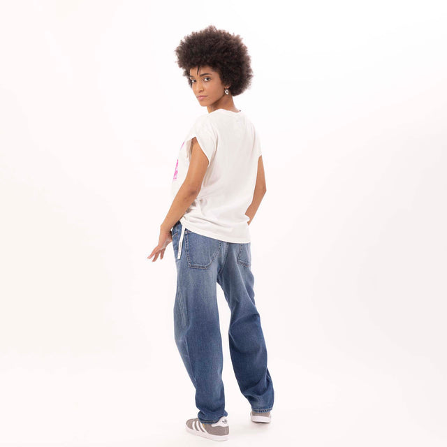 WOMEN'S "STAY GROOVY" CREWNECK BOXY T-SHIRT - VINTAGE JERSEY