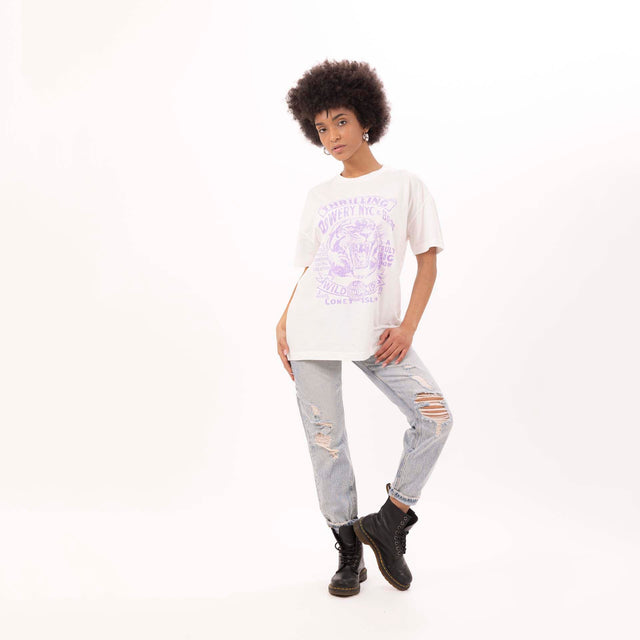WOMEN'S "THRILLING" CREWNECK BOY FIT T-SHIRT- VINTAGE JERSEY