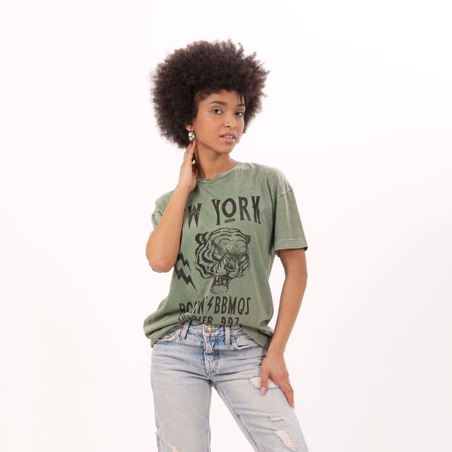 WOMEN'S "NEW YORK" CREWNECK BOY FIT T-SHIRT- VINTAGE JERSEY - Bowery NYC