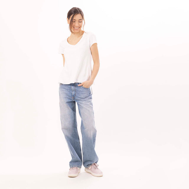 WOMEN'S ESSENTIAL V-NECK S/SLEEVE T-SHIRT - VINTAGE JERSEY