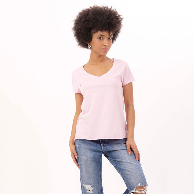 WOMEN'S ESSENTIAL V-NECK S/SLEEVE T-SHIRT - VINTAGE JERSEY